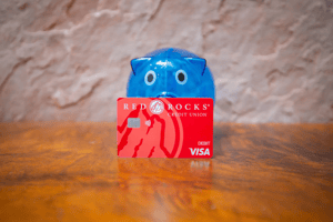 RRCU-checking-account-debit-card-blue-piggy-bank
